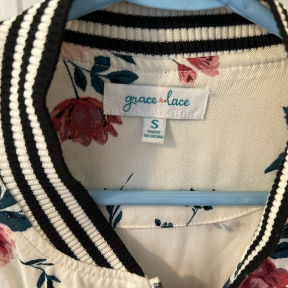 Grace & Lace Floral Bomber Jacket - Picture 2 of 3